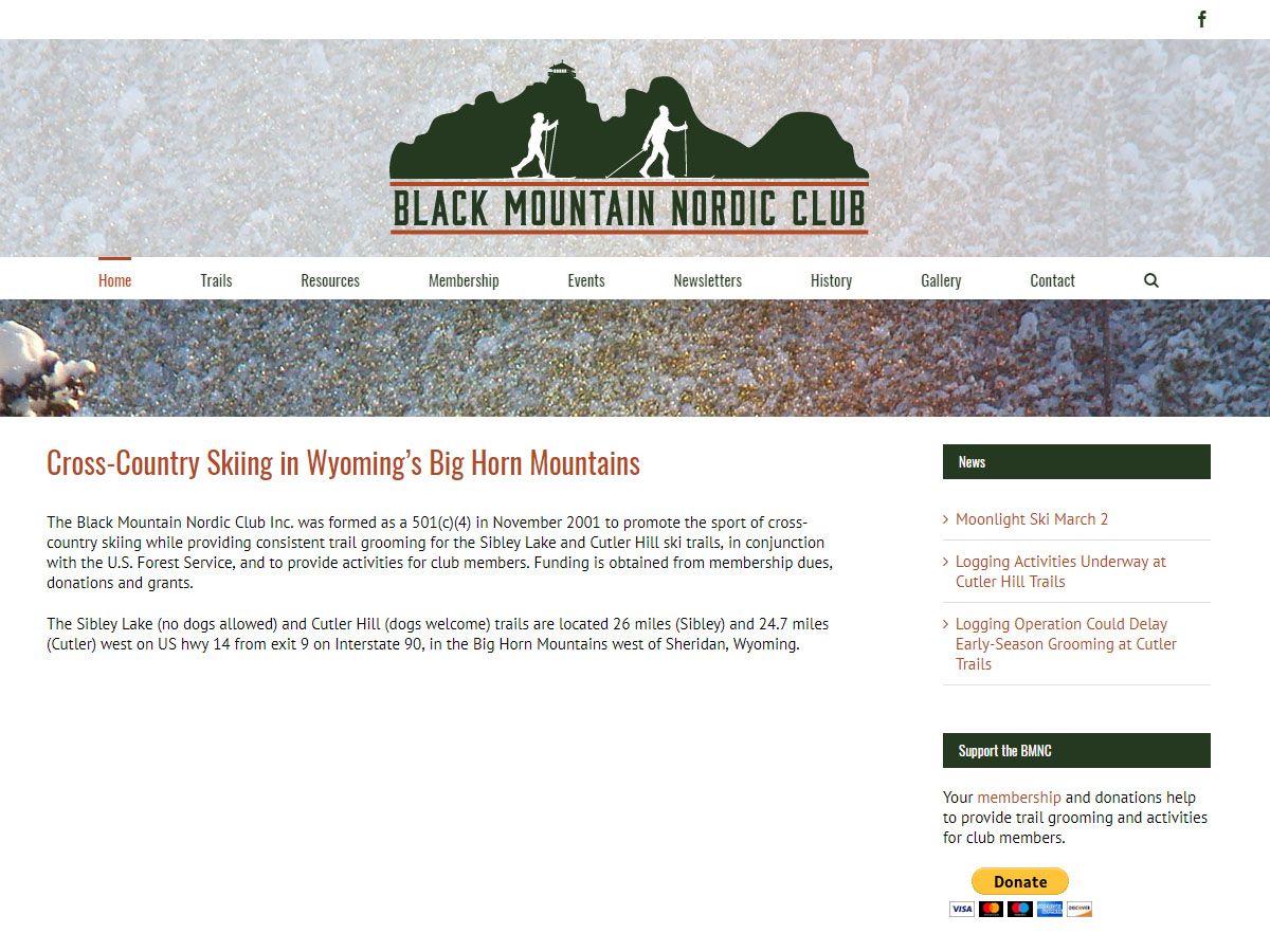 Black Mountain Nordic Club website created by Confluence Collaborative