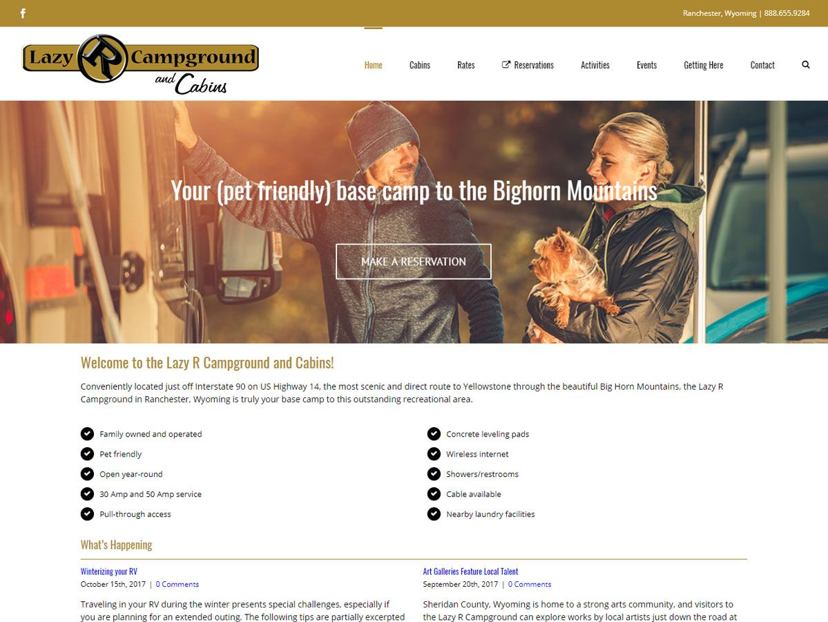 Lazy R Campground website created by Confluence Collaborative