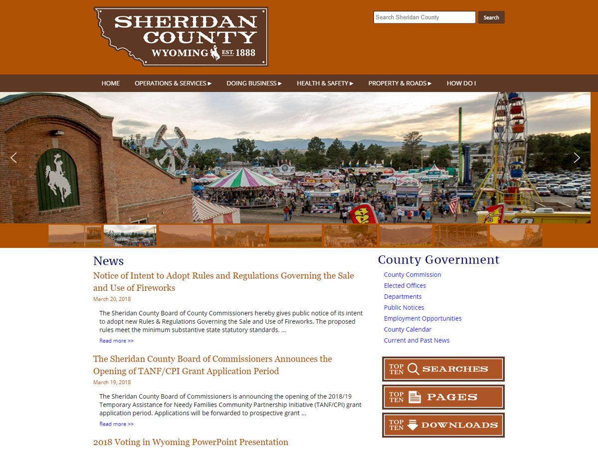 Sheridan County website created by Confluence Collaborative