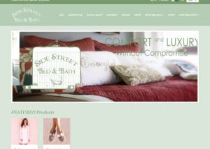Side Street Bed & Bath website created by Confluence Collaborative