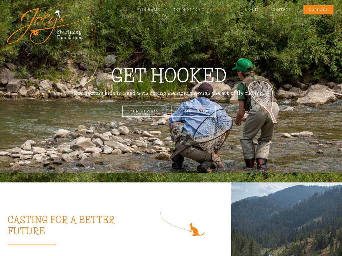 Joeys Fly Fishing Foundation website created by Confluence Collaborative